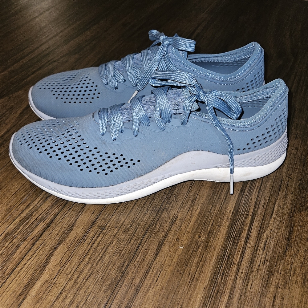 CROCS Lite Ride Blue Sneakers with Breathable Knit Upper M9 - Picture 3 of 7